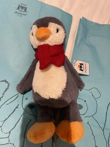 Jellycat bashful pax penguin soft plush toy scarf new tags retired rare - Picture 1 of 6