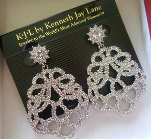 Kenneth Jay Lane Rhinestone Large Earrings in Box - Bild 1 von 5