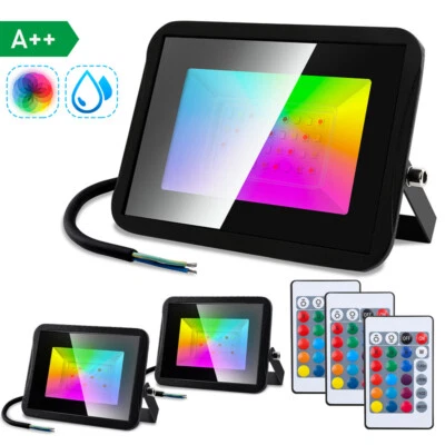 RGB Fluter Baustrahler Scheinwerfer 10-50W IP66 LED Außen Strahler Wandleuchter - Bild 1 von 4