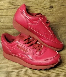 🟥 Reebok Classic Renaissance Solid Red Walking/Running Shoes Womens Size 6 - Picture 1 of 7
