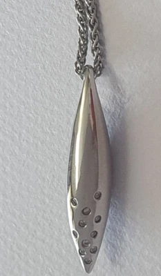 Solid Sterling Silver (925)  10 x Natural Diamond Pendant, 45cm Silver Necklace - image 1 of 4