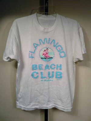 Camiseta Vintage Años 80 FORT LAUDERDALE BEACH CLUB Rosa Flamenco Hada Kai Kei Top Foto 1 de 4