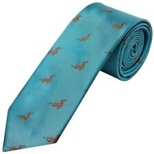 Slim Turquoise Men’s Dachshund Tie Novelty 7cm Width 146cm Length - Ties R Us