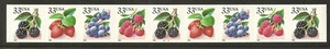 US Scott 3302-3305 33c Berries PNC strip of 9, plate # B2222 - Picture 1 of 1