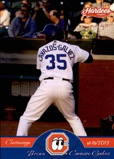 2013 Chattanooga Lookouts Grandstand #3 Brian Cavazos-Galvez Albuquerque NM Card