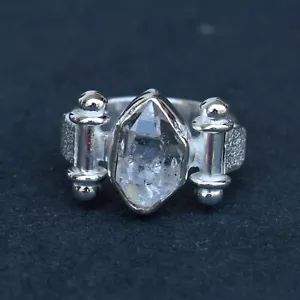 Einzigartiger handgefertigter Ring 925 Sterlingsilber Herkimer Diamant Kristall Ring-H053 - Bild 1 von 3