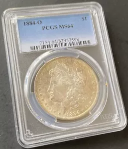 1884-O Morgan Silver Dollar $115 PCGS Mint State MS-64 - Picture 1 of 2