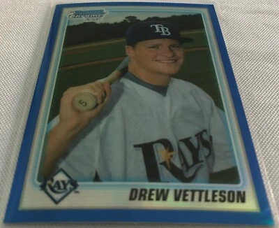 2010 Bowman Chrome Baseball Drew Vettleson Tampa Bay Rays Blue Refractor #d 199 - Image 1 of 4