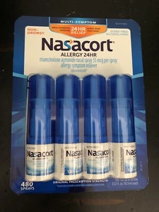 Nasacort Allergy 24HR Non-Drowsy Nasal Spray 120x4 = 480 sprays NEW 2025 - Picture 1 of 4