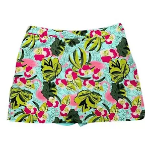 Allyson Whitmore Turquoise Green Floral Golf Pickleball Tennis Skort Size 14P - Picture 1 of 9