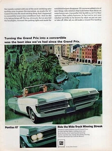 1967 Pontiac Grand Prix Convertible "Best Idea" Original Color Print Ad - Picture 1 of 1