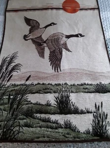 Coperta Vintage Biederlack Tramonto Anatre Oche Reversibile Grande Lancio 52"x 74" - Foto 1 di 14