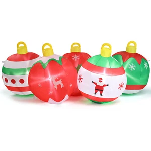 6.9FT Lighted Christmas Inflatable Five Colorful Balls Yard Decor For - Picture 1 of 12