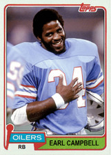 EARL CAMPBELL 81 CUSTOM ART CARD ### BUY 5 GET 1 FREE ### or 30% OFF 12 OR MORE