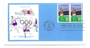 1790 10c Olympic Javelin, Colonial, pair, FDC - Picture 1 of 1