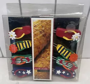 Cook's Tools 4 Pair Flip Flops Corn on the Cob Holders Brand New - Picture 1 of 2
