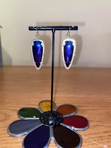 Kendra Scott Skylar Ohrringe in seltenen schwarz/blau unerlösenden goldfarbenen Ohrringen - Bild 1 von 8
