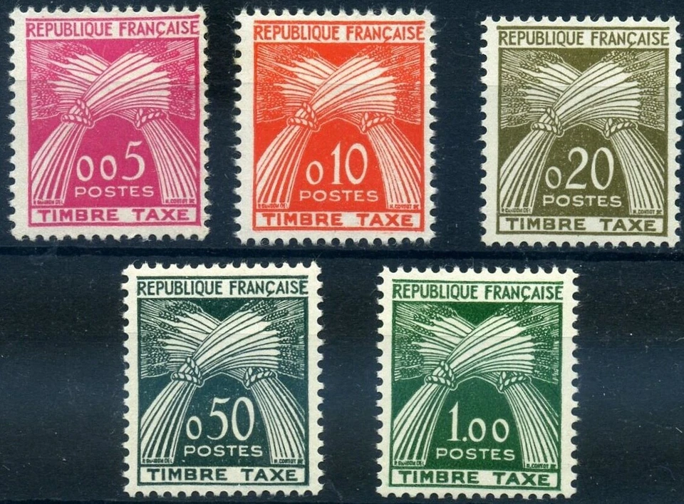 TIMBRE FRANCE SERIE TAXE N° 90/94 NEUVE ** GOMME SANS CHARNIERE - COTE 70 € - Photo 1/1