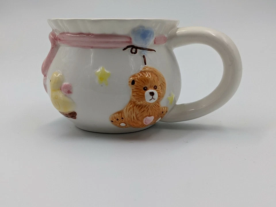 Taza rosa lazo/patos/y osos inspirada en guardería para bebés más grande que el promedio Foto 1 de 4