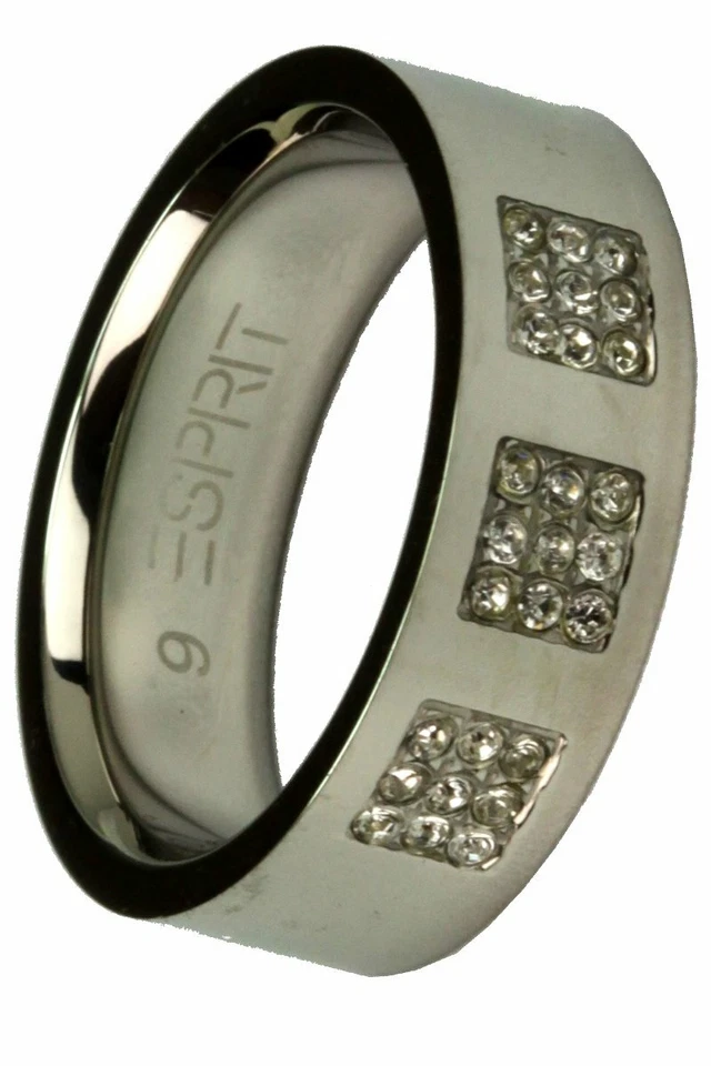 Esprit Damenring Edelstahlring Zirkonia ESRG-10598.A20 Gr.19 Esprit-Geschenkbox - Bild 1 von 3