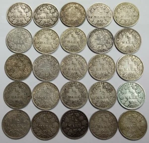 Kaiserreich 1/2 Mark 1905-1919, Jäger 16, 2,78g 900er Silber, AUSWAHL (S2-2 - Bild 1 von 257