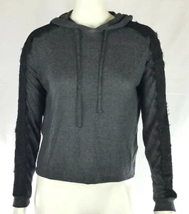 Ultra Flirt Damen Oberteil Gr. XS Spitzenpullover Kapuze anthrazit grau langarm - Bild 1 von 9