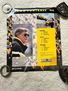 1995 Iowa Hawkeyes Football Haden Fry Basketball 2 Sided Poster - Picture 1 of 2