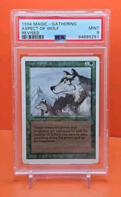 🟢🟢🟢 1994 Magic The Gathering ASPECT OF WOLF REVISED PSA 9 🟢🟢🟢 - Image 1 of 2