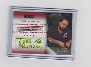 2007 POKER RAZOR TODD BRUNSON SHOWDOWN SIGNATURES AUTOGRAPH GREEN INK  SS-3 - Picture 1 of 1