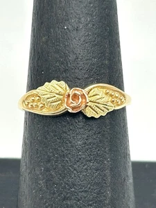 10K Black Hills Gold Flower Ring Size 6.75 - Picture 1 of 12