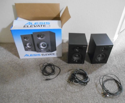 Alesis Elevate 3 Powered Desktop Studio Speakers - TESTED IN PICS! - WORKING - Image 1 of 4