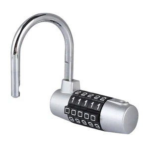 Silver 5 Digit Code Lock Padlock U Shaped Suitcase Door Combination Lock Si DW - Picture 1 of 10