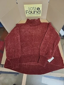 Maglione donna Maison Jules nuovo bordeaux top girocollo morbido taglia large - Foto 1 di 10