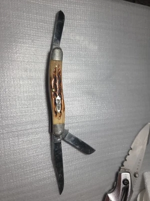 Case XX 2010 6318 SS Medium Stockman  Amber Bone No 130 - Image 1 of 2