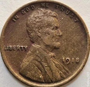1918 LINCOLN WHEAT CENT "WOODY" WOOD GRAIN IMPROPER ALLOY MIX *FREE SHIPPING* - Picture 1 of 2