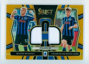 2024-25 Mateo Retegui & Charles De Ketelaere Panini Select Gold Patch Card 8/10 - Picture 1 of 3