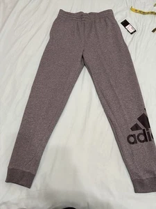 New With Tags Adidas Boys (18/20) Grey Sweat Pants With Pockets - Picture 1 of 8