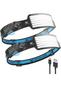 Smiling Shark wiederaufladbare Stirnlampe, 230 ° Weitwinkel 7 * weißes Licht The Brightes - Bild 1 von 7