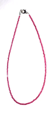 925 Sterling Silver Natural Red Ruby Gemstone 2 mm Beads 30" String Necklaces — 第 1/4 张图片