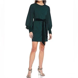Belle Badgley Mischka Green Size 14 Holly Hunter Green Dress Velvet Cuff… - Picture 1 of 8