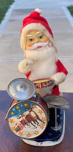DE COLECCIÓN ALPES JAPÓN FELIZ SANTA JUGUETE DE HOJALATA OJOS ILUMINADOS FUNCIONA - Imagen 1 de 11
