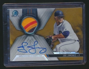 2017 BOWMAN CHROME GOLD 4 COLOR /50 JERSEY AUTO JOE JIMENEZ TIGERS - Picture 1 of 1