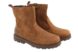 TIMBERLAND A28N5 Botas Niño EU36 EU37 Cuero Marrón Defensor Repelente Invierno - Imagen 1 de 16