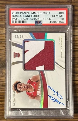 2019 PANINI IMMACULATE ROMEO LANGFORD RC PATCH AUTO GOLD RPA PSA 10 POP 1 RARE! - Image 1 of 4