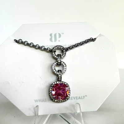 Bomb Party Necklace "Sparkling Goddess" Rose Quartz On Hematite Plating NK56538 - Изображение 1 из 2