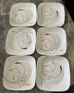 Juego de 6 platos de ensalada Corelle Vitrelle ~ Cuadrado 8-1/2 pulgadas ~ Vidrio de triple capa - Imagen 1 de 9