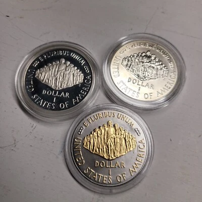 3 - 1987 US Constitution comm. Silver Dollars, Proof, uncirc., and colorized. - Image 1 of 4