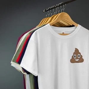 Poop Emoji T-Shirt Funny Poo Tshirt VARIOUS SIZES & COLOURS - Picture 1 of 18