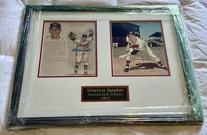 WARREN SPAHN SIGNED AUTOGRAPHED 8x10 PHOTO X2  Professionally frame authentic - Picture 1 of 7