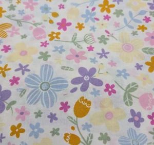 Pastel Floral Cotton Fabric Sewing Quilting .75 Yards 44" Wide Purple - Picture 1 of 4